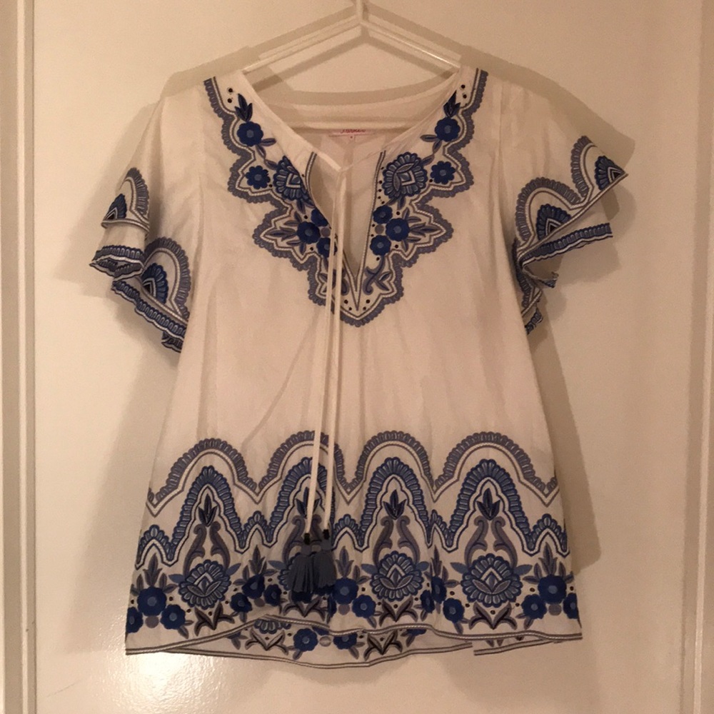 Blue & white Summer or Spring cotton top